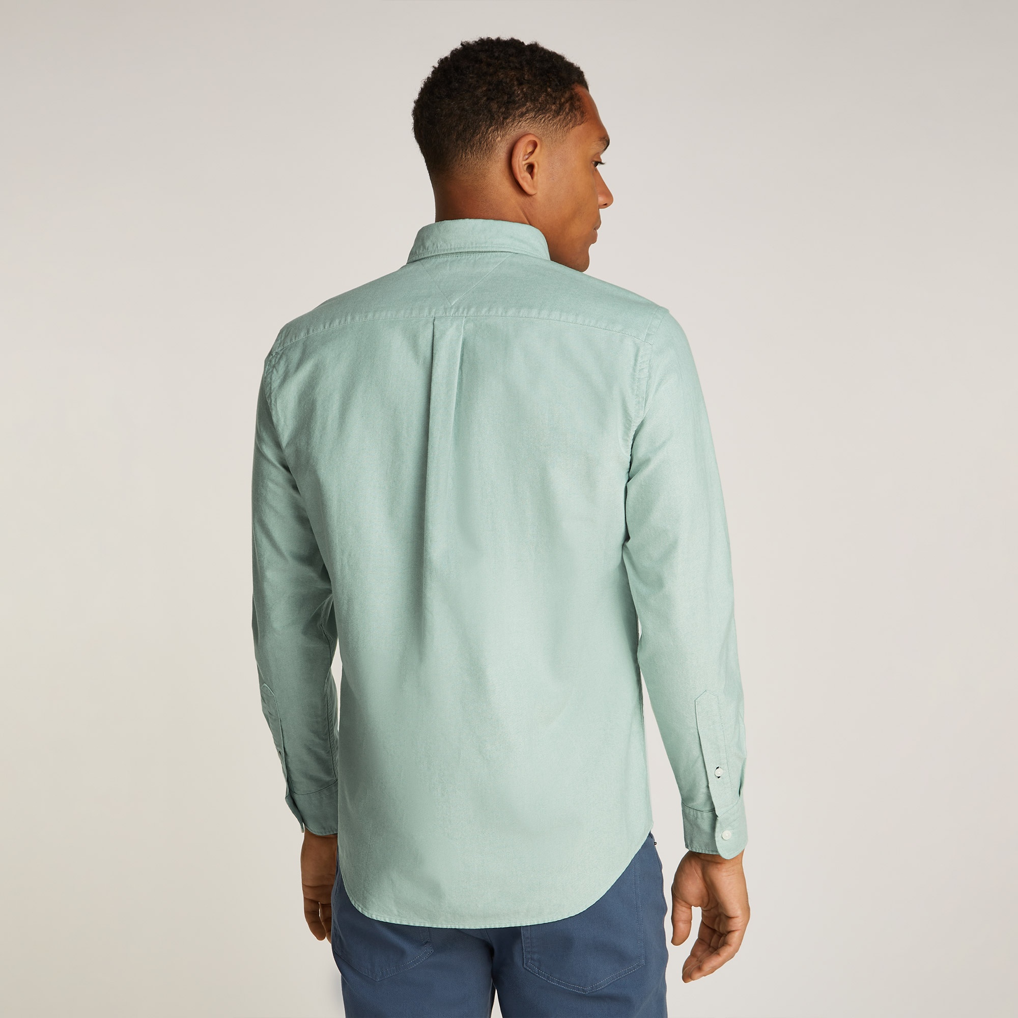 Tommy Hilfiger Solid Heritage Oxford Erkek Yeşil Gömlek