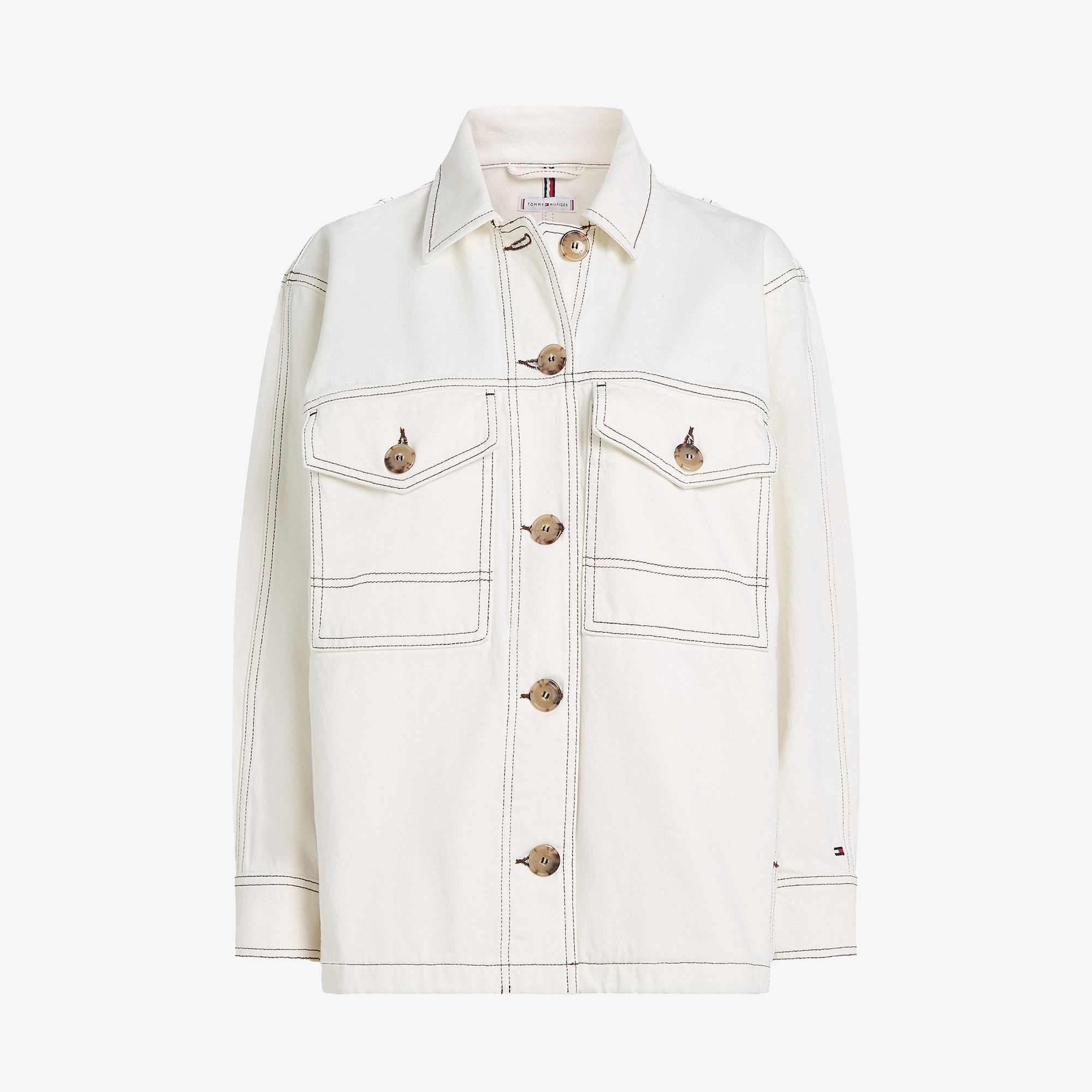 Tommy Hilfiger Dnm Oversized Utility Clr Kadın Beyaz Ceket