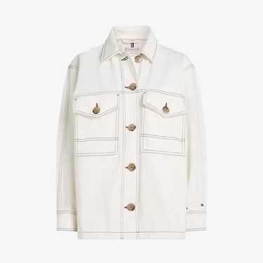  Tommy Hilfiger Dnm Oversized Utility Clr Kadın Beyaz Ceket