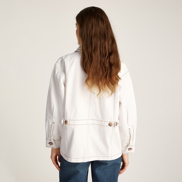  Tommy Hilfiger Dnm Oversized Utility Clr Kadın Beyaz Ceket