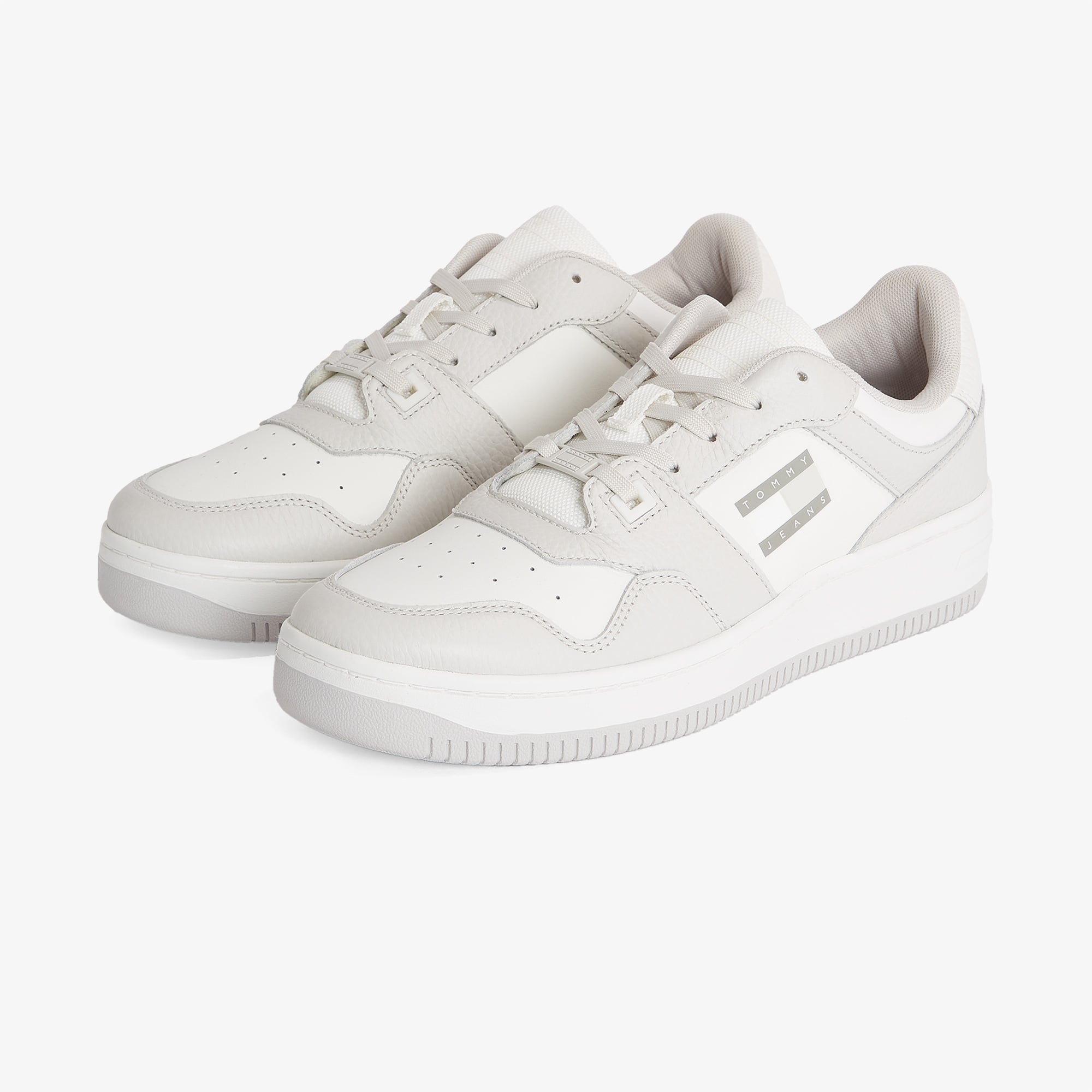 Tommy Hilfiger Tommy Hilfiger Gri Retro Basket Cupsole Tumble Erkek Beyaz Sneaker | FashFed Gri - 3. görsel