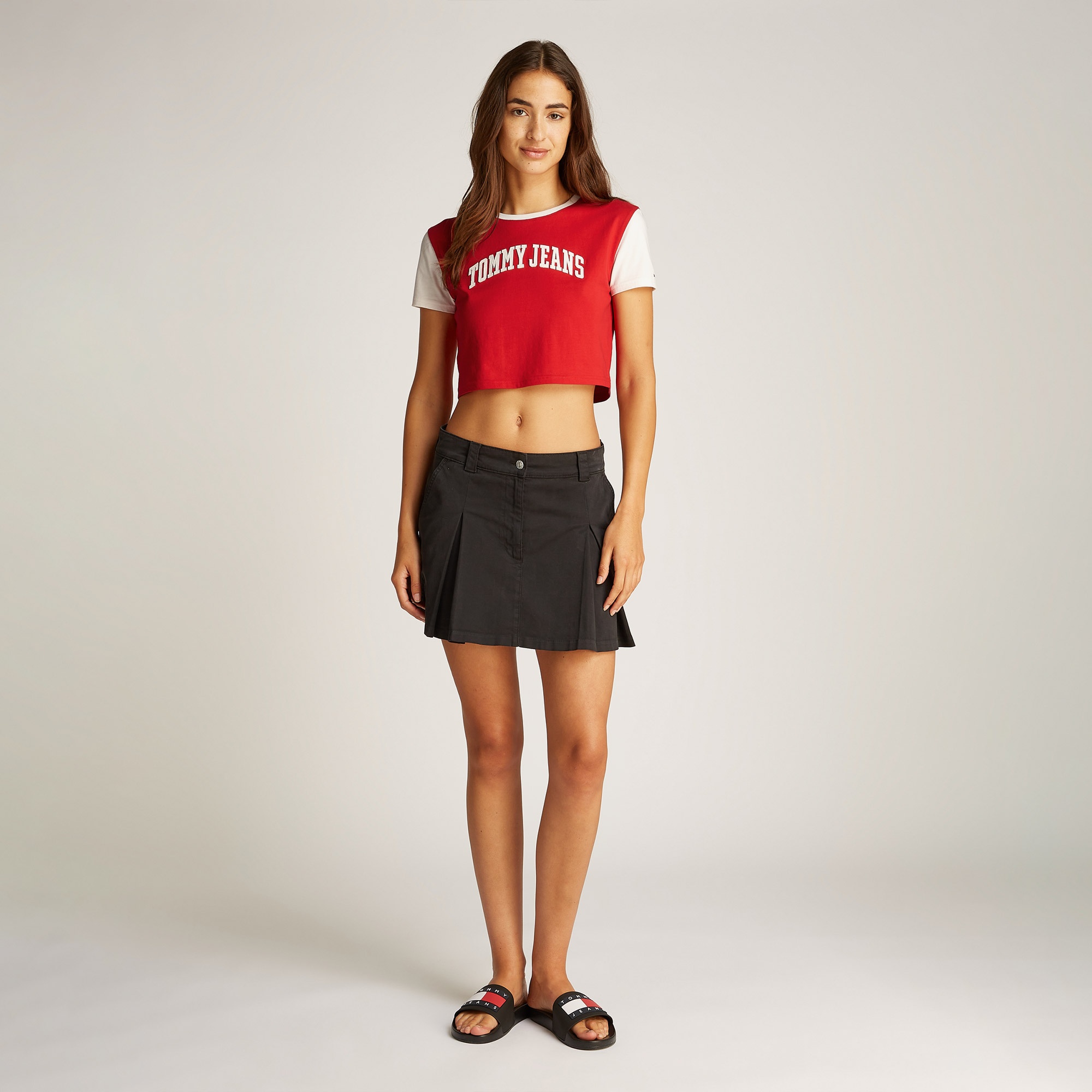 Tommy Hilfiger Tjw Reg Crp Varsity Kadın Kırmızı T-Shirt