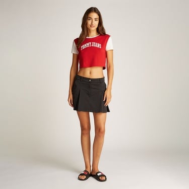  Tommy Hilfiger Tjw Reg Crp Varsity Kadın Kırmızı T-Shirt