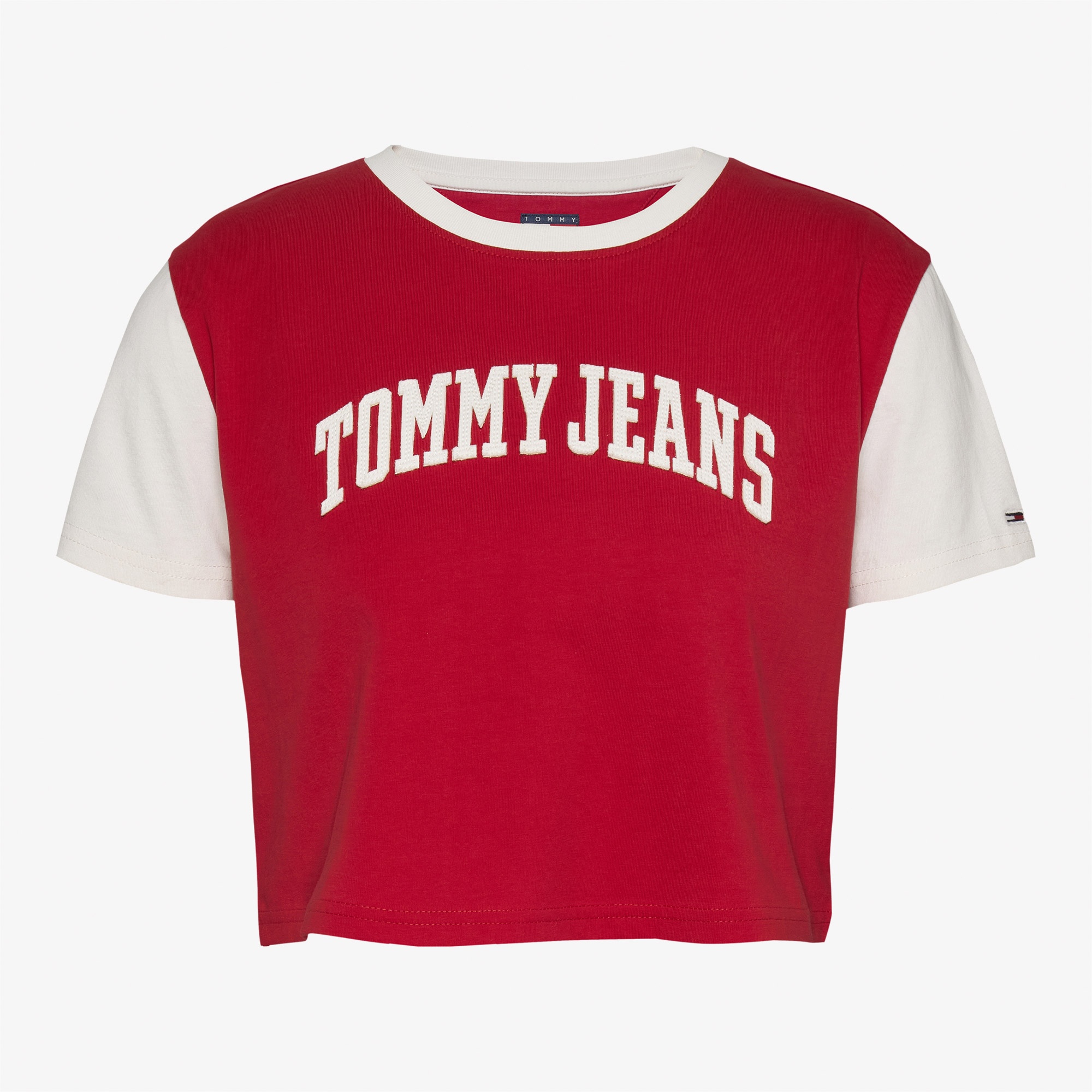 Tommy Hilfiger Tjw Reg Crp Varsity Kadın Kırmızı T-Shirt