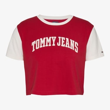  Tommy Hilfiger Tjw Reg Crp Varsity Kadın Kırmızı T-Shirt