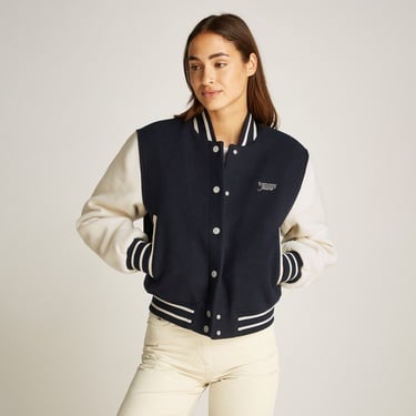  Tommy Jeans Wool Varsity Ext Kadın Lacivert Ceket