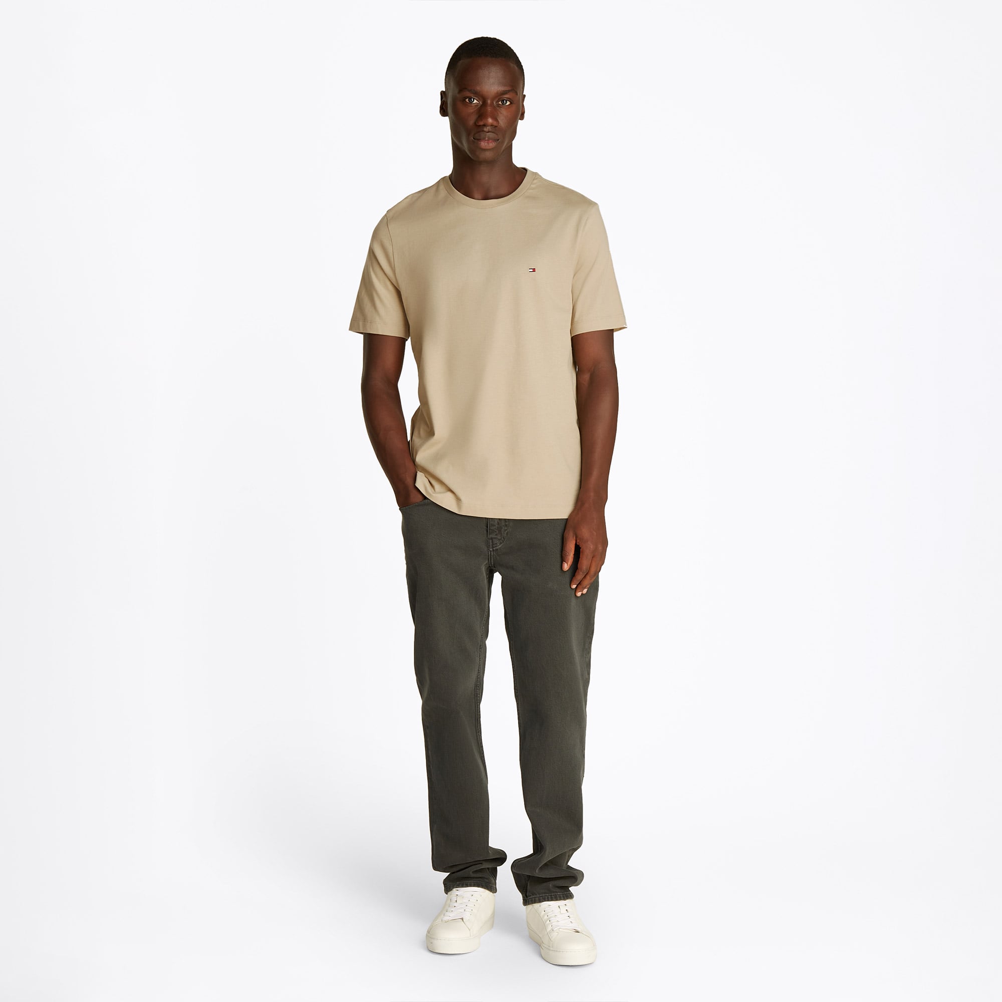  Tommy Hilfiger Erkek Bej T-Shirt