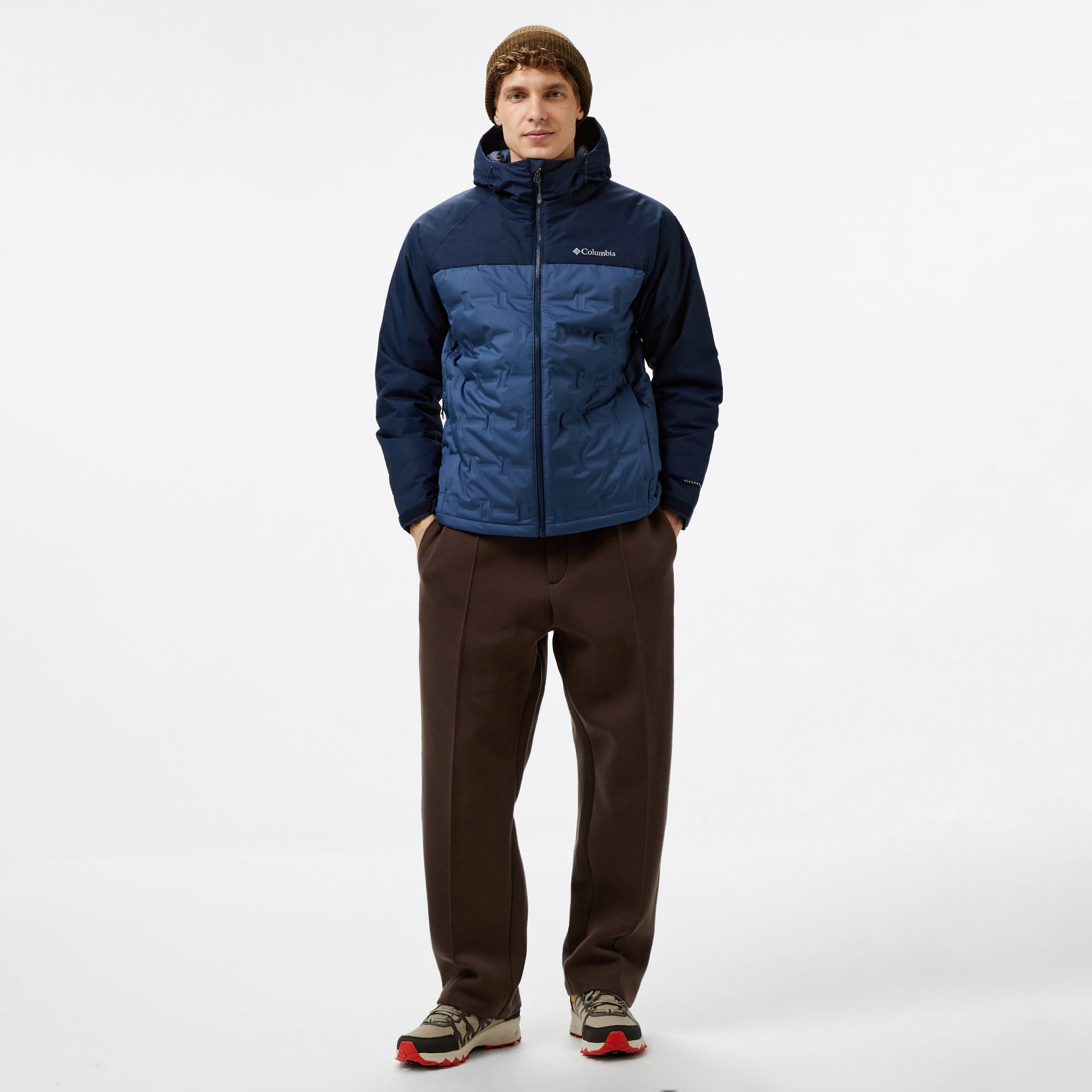 Columbia Grand Trek III Down Hooded Erkek Mavi Mont