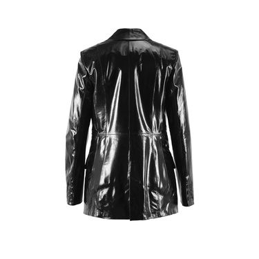  Siyah Kadın Blazer Deri Ceket