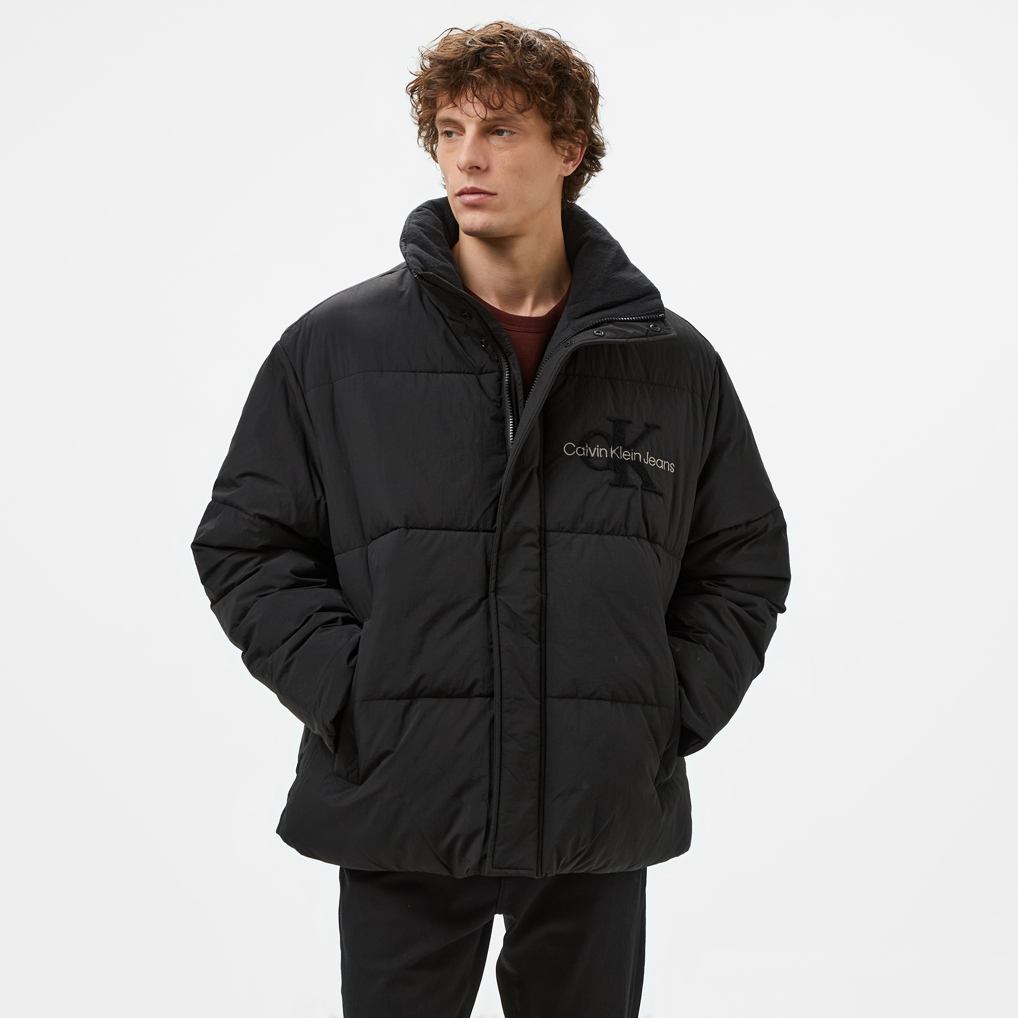 Calvin Klein Jeans Chenille Puffer Erkek Siyah Ceket