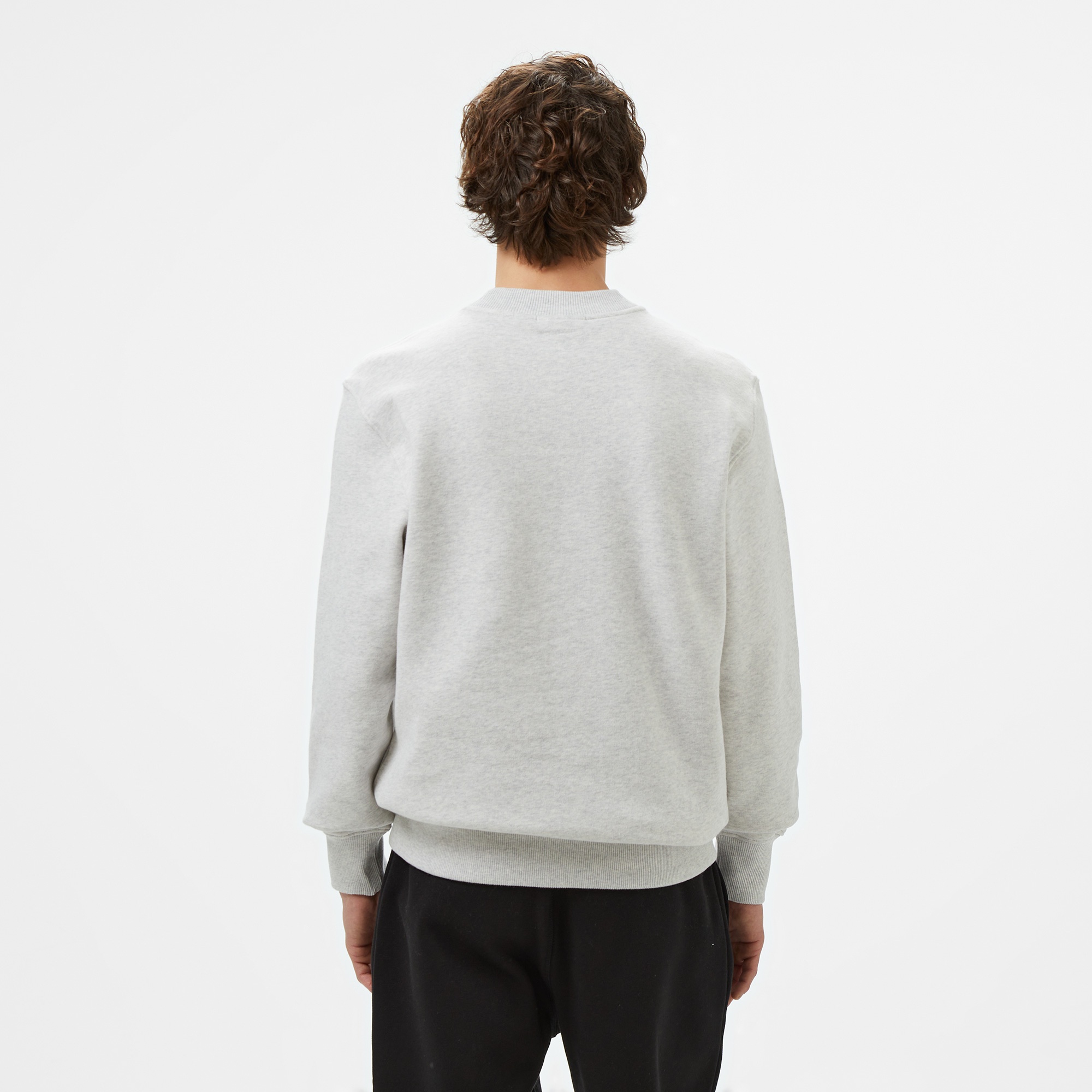 Calvin Klein Jeans Chenılle Monologo Crew Neck Erkek Gri Sweatshirt