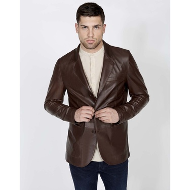  Kahve Anatole Erkek Deri Ceket