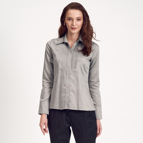  Siyah Pileli Kadın Gömlek