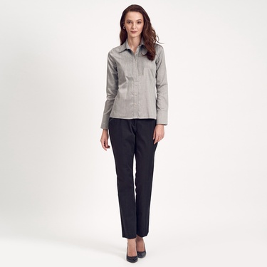  Siyah Pileli Kadın Gömlek