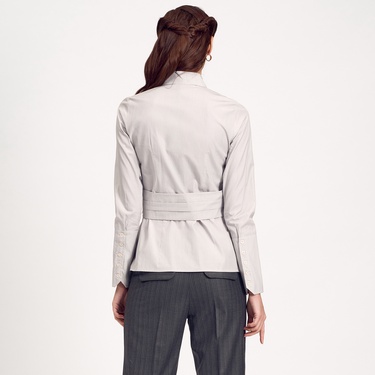  Gri Klasik Kadın Gömlek