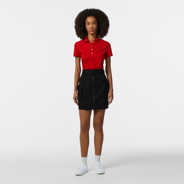  Lacoste Kadın Slim Fit Kırmızı Polo