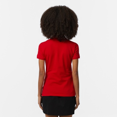  Lacoste Kadın Slim Fit Kırmızı Polo