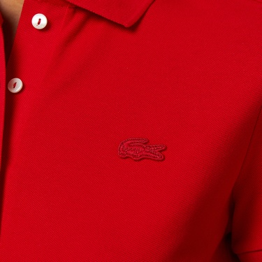  Lacoste Kadın Slim Fit Kırmızı Polo