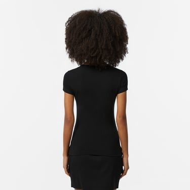  Lacoste Kadın Slim Fit V Yaka Siyah T-Shirt