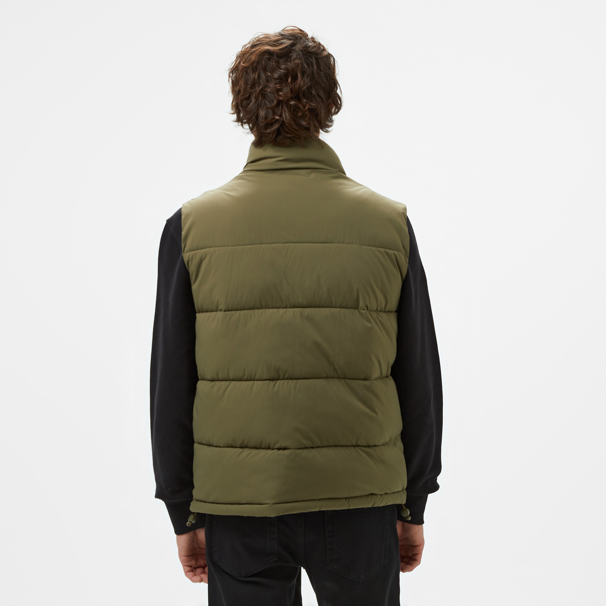 Guess ReLenght Vest Coated Light Poly Erkek Haki Yelek