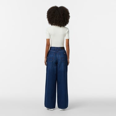  Kadın Wide Fit Mavi Jean Pantolon