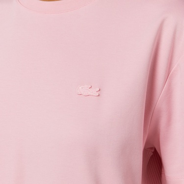  Lacoste Kadın Relaxed Fit Bisiklet Yaka Pembe T-Shirt