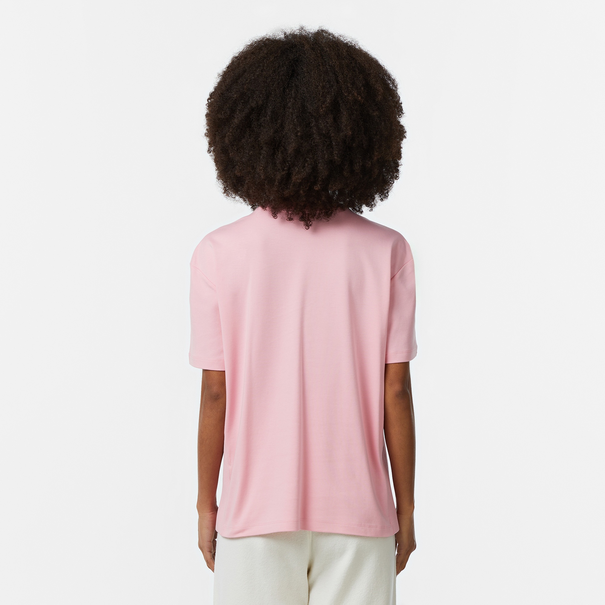Lacoste Kadın Relaxed Fit Bisiklet Yaka Pembe T-Shirt