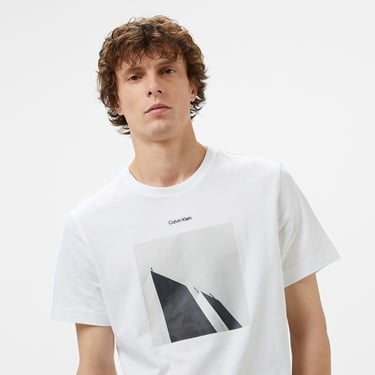  Calvin Klein City Photo Print Erkek Beyaz T-Shirt
