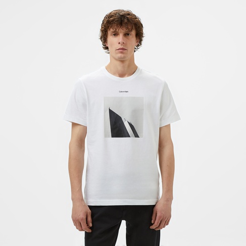  Calvin Klein City Photo Print Erkek Beyaz T-Shirt