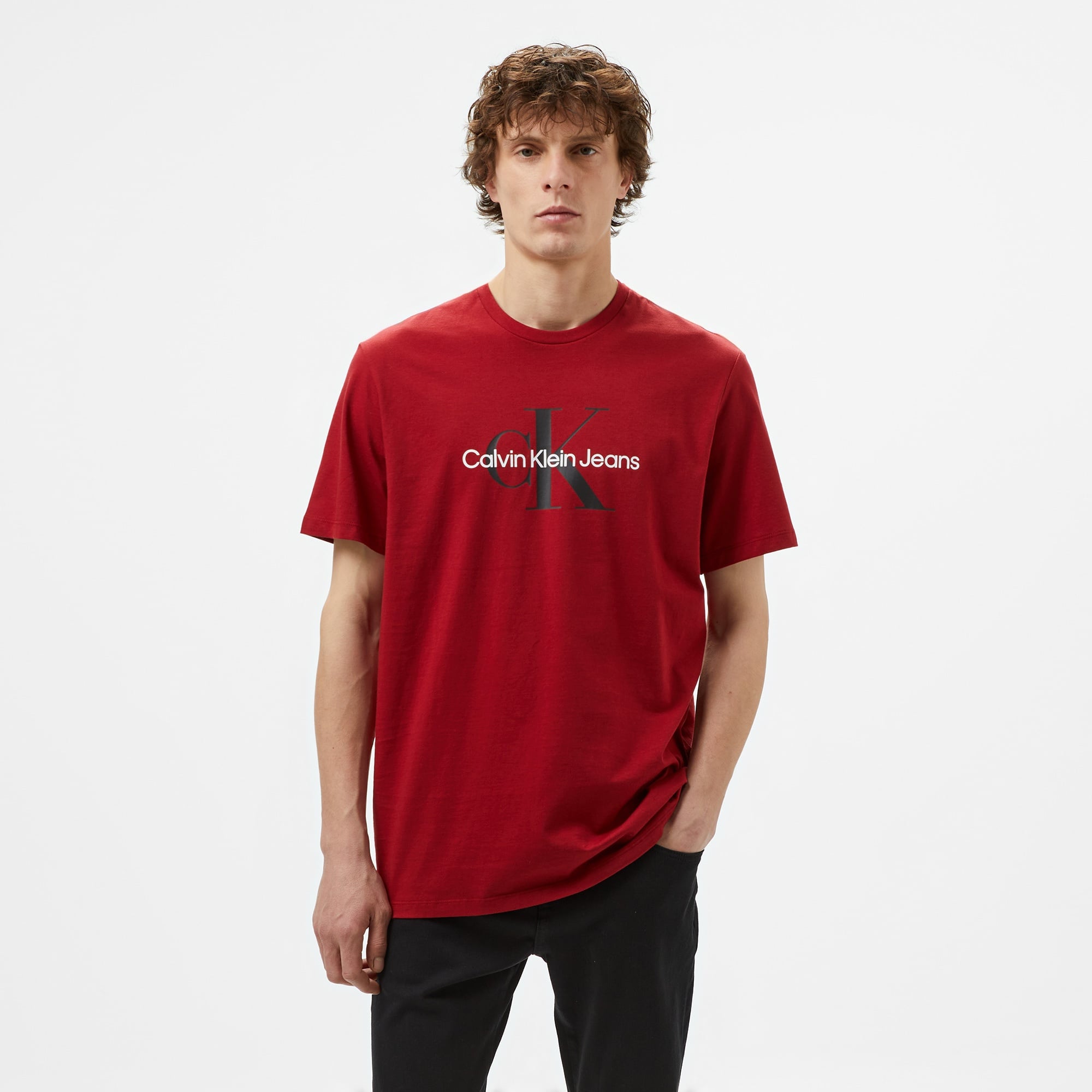 Calvin Klein Jeans Hero Monogram 30s Eu Opt Erkek Kırmızı T-Shirt
