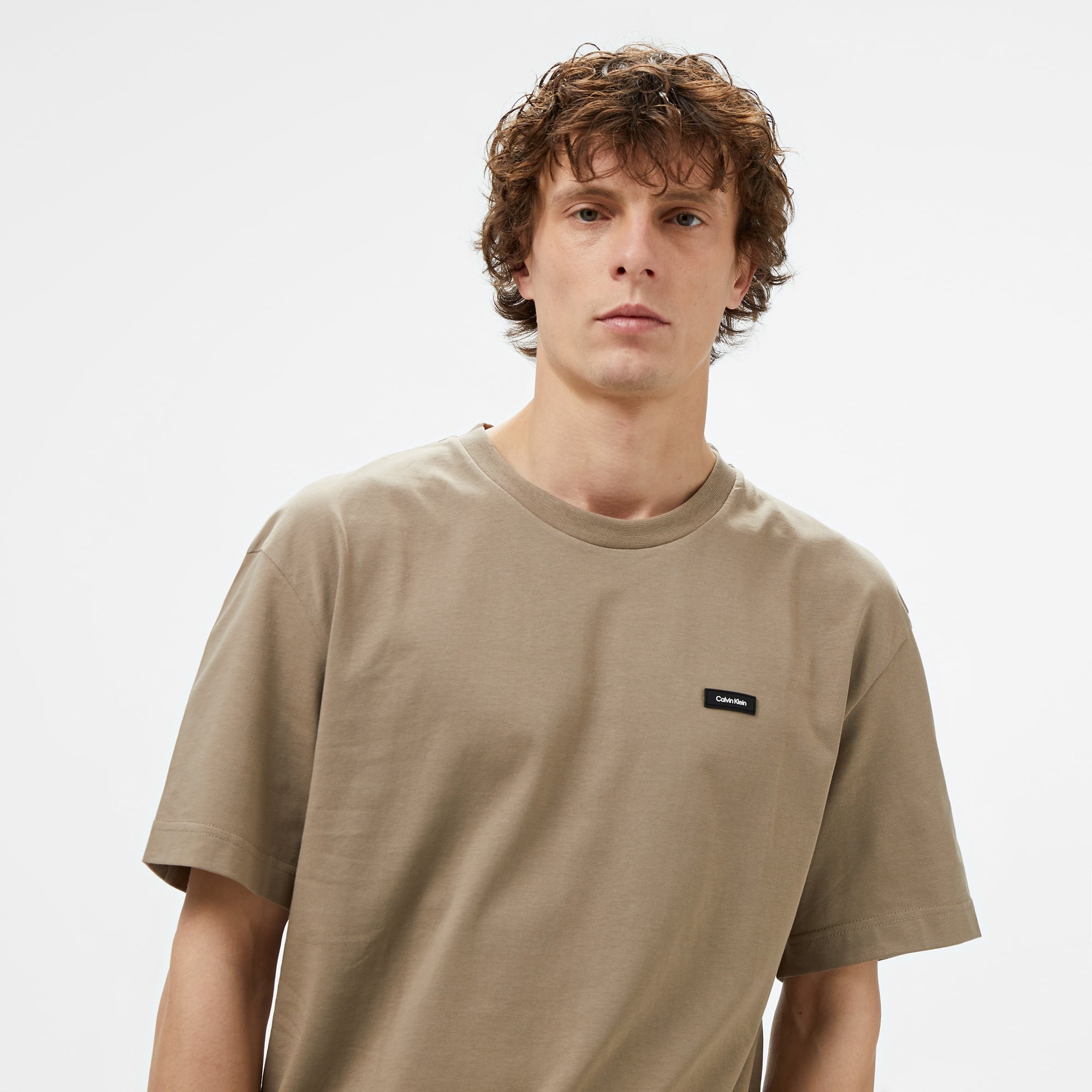 Calvin Klein Cotton Comfort Fit Erkek Bej T-Shirt