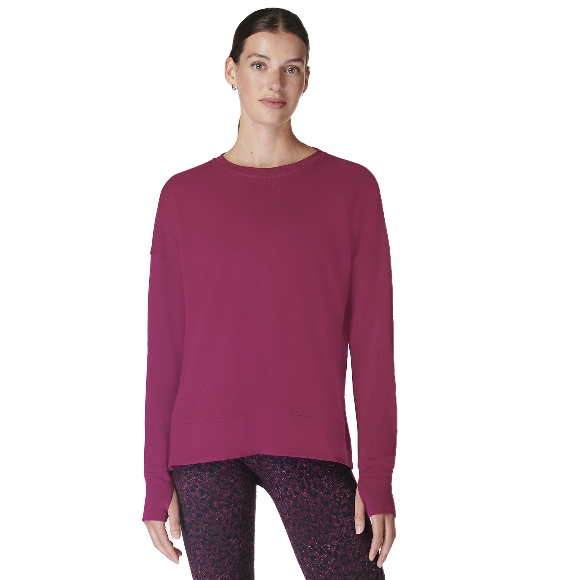 Sweaty Betty After Class Longline Sweatshir Kadın Kırmızı Sweatshirt