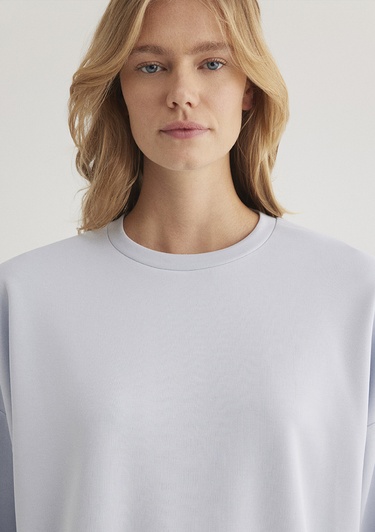  Mavi Bisiklet Yaka Mavi Sweatshirt 168837-89201