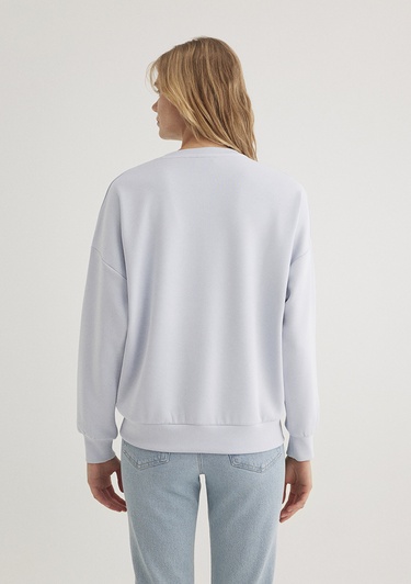  Mavi Bisiklet Yaka Mavi Sweatshirt 168837-89201