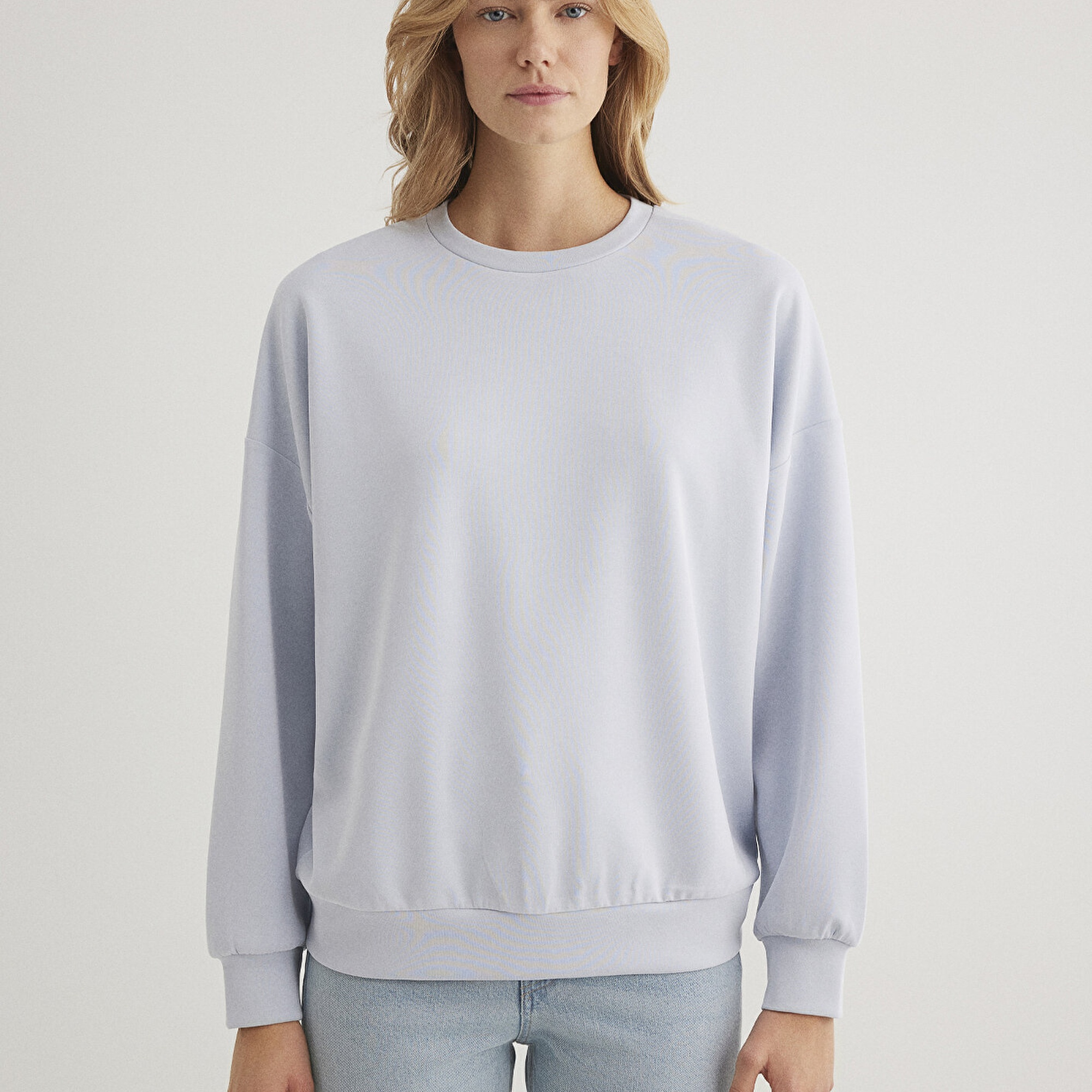 Mavi Bisiklet Yaka Mavi Sweatshirt 168837-89201