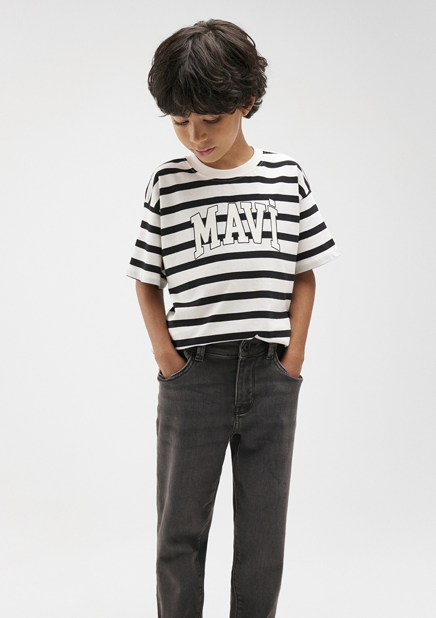  Mavi Mavi Logo Baskılı Beyaz Tişört Regular Fit / Normal Kesim 6610251-84041