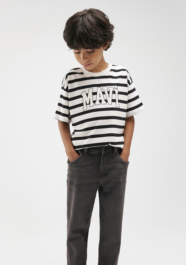  Mavi Mavi Logo Baskılı Beyaz Tişört Regular Fit / Normal Kesim 6610251-84041