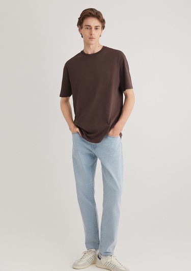  Mavi 2li Erkek Basic Tişört Loose Fit / Bol Rahat Kesim 0612317-70251