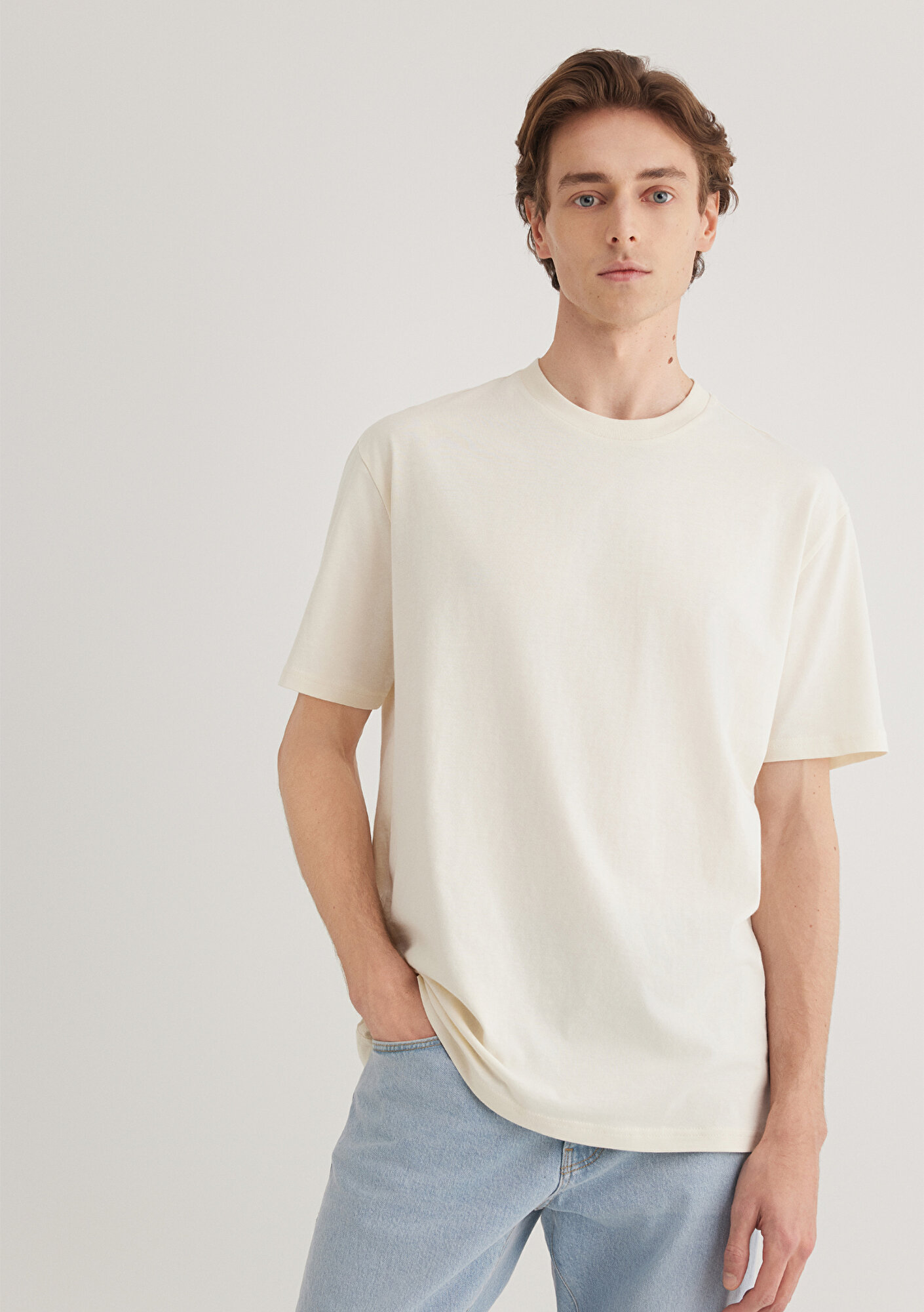  Mavi 2li Erkek Basic Tişört Loose Fit / Bol Rahat Kesim 0612317-70251