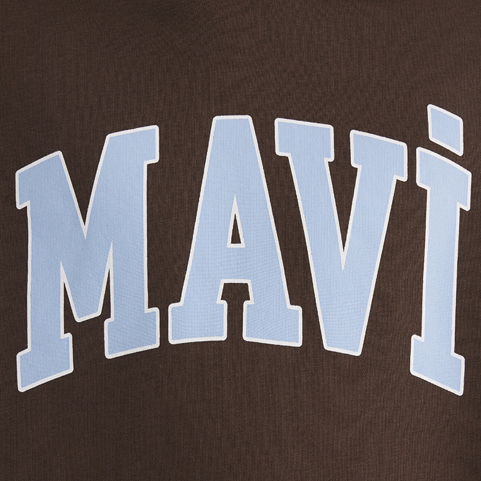 Mavi Mavi Logo Baskılı Kapüşonlu Kahverengi Sweatshirt 067149-88067