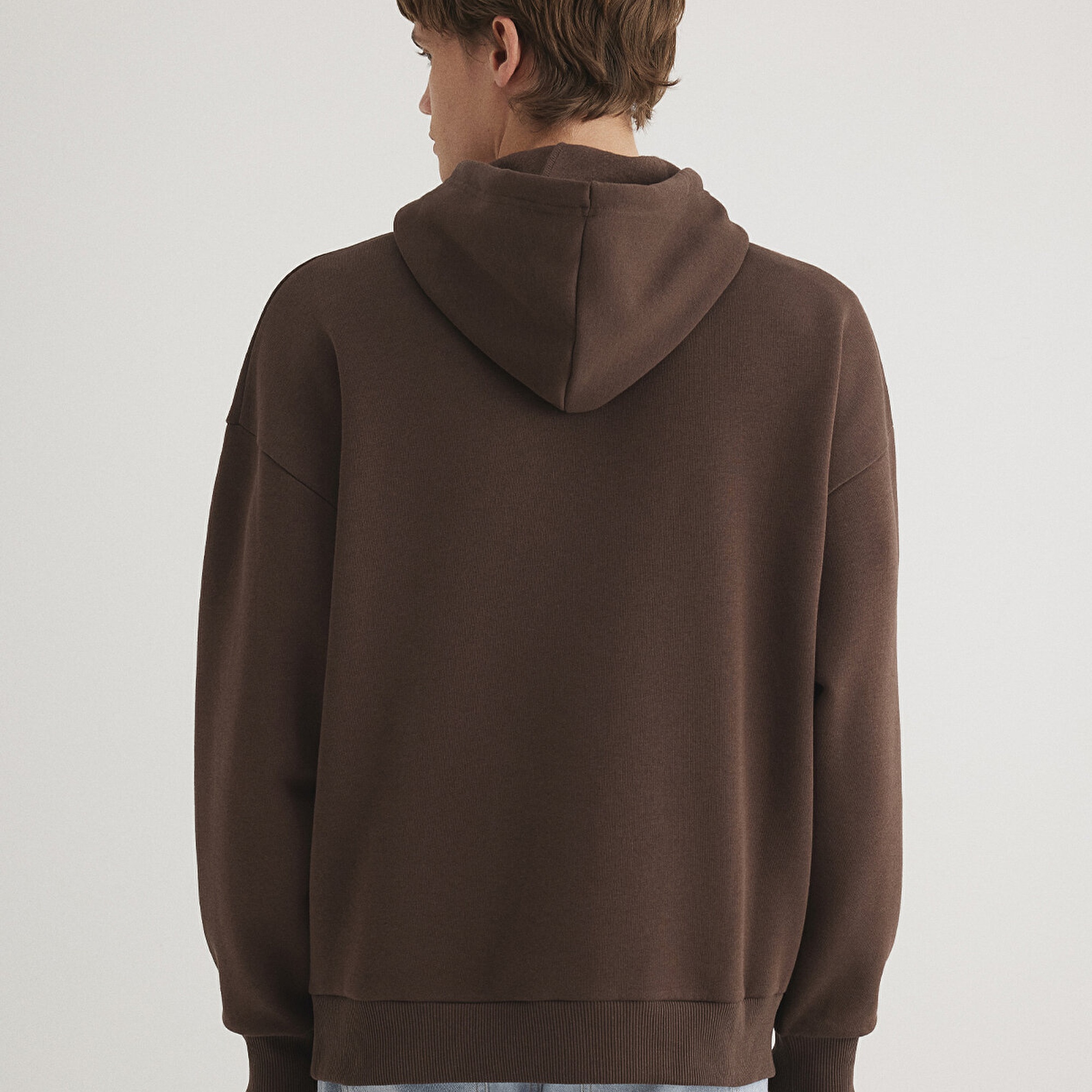 Mavi Mavi Logo Baskılı Kapüşonlu Kahverengi Sweatshirt 067149-88067