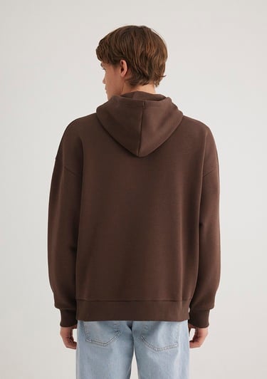  Mavi Mavi Logo Baskılı Kapüşonlu Kahverengi Sweatshirt 067149-88067