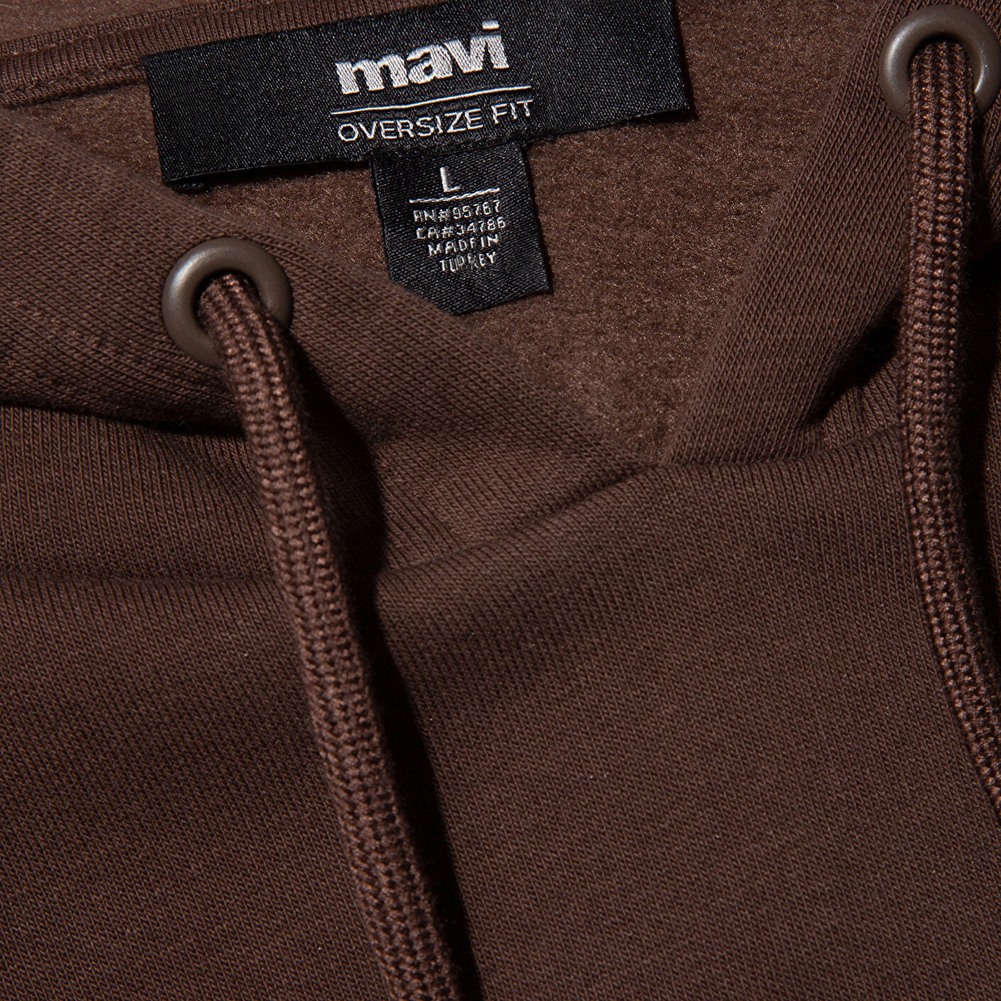 Mavi Mavi Logo Baskılı Kapüşonlu Kahverengi Sweatshirt 067149-88067