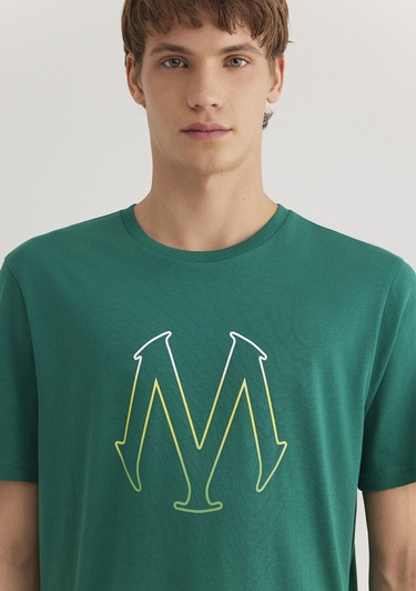  Mavi Mavi Logo Baskılı Yeşil Tişört Regular Fit / Normal Kesim 0610635-71916