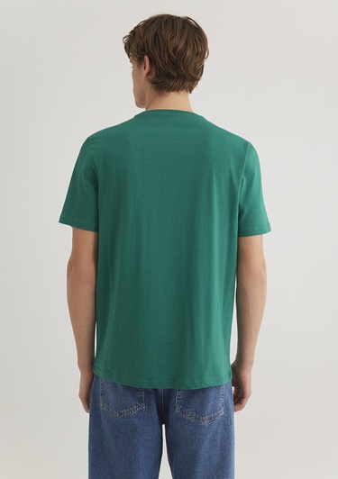  Mavi Mavi Logo Baskılı Yeşil Tişört Regular Fit / Normal Kesim 0610635-71916