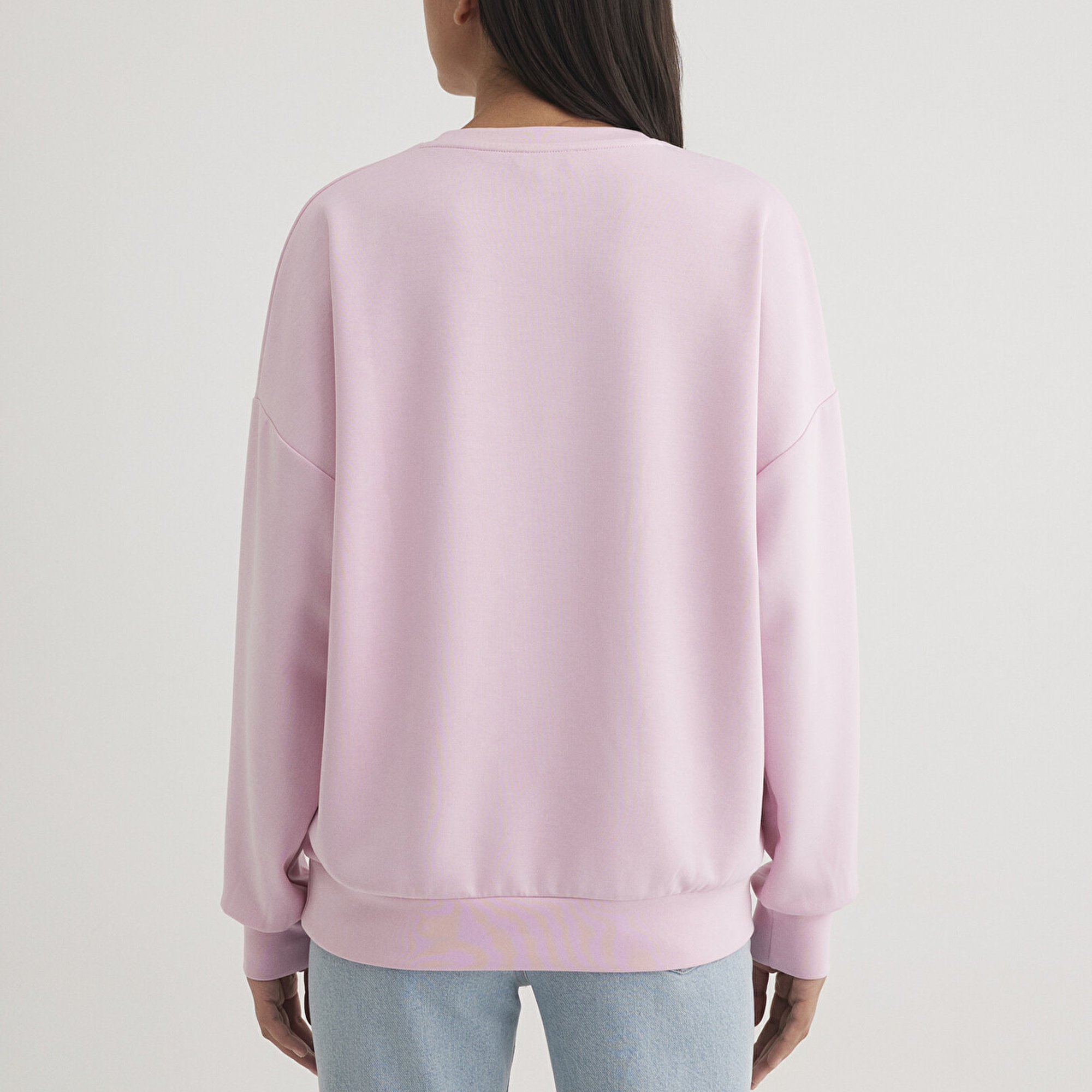 Mavi Bisiklet Yaka Pembe Sweatshirt 168837-71117