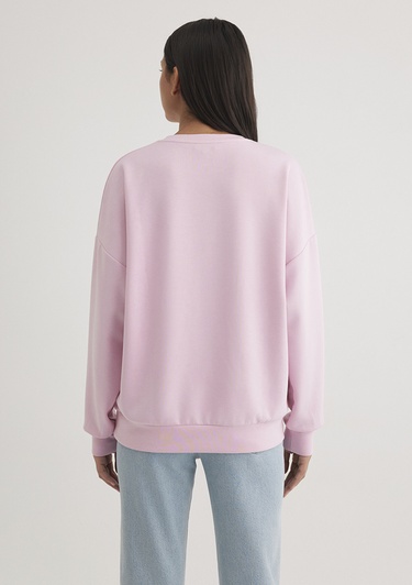  Mavi Bisiklet Yaka Pembe Sweatshirt 168837-71117