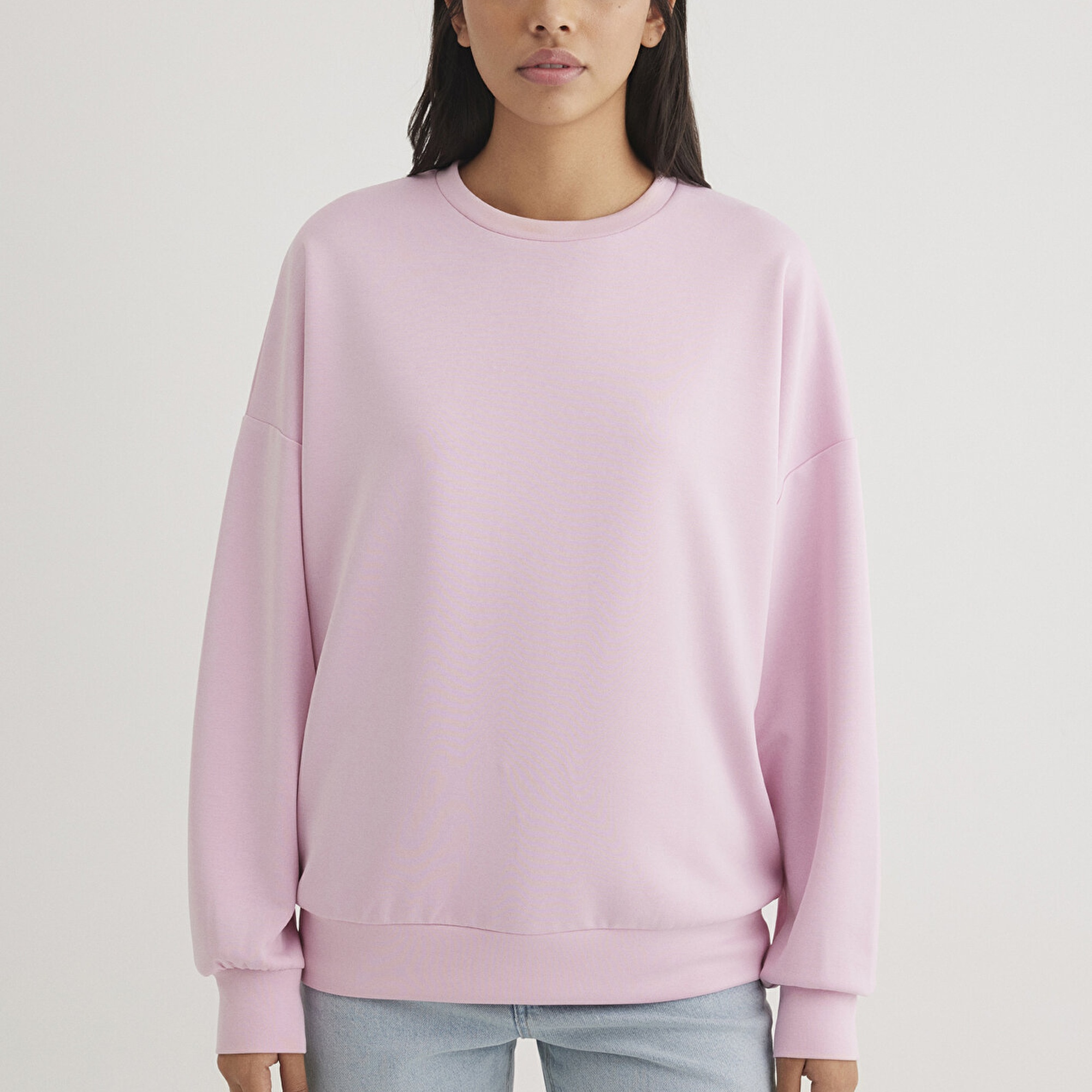 Mavi Bisiklet Yaka Pembe Sweatshirt 168837-71117