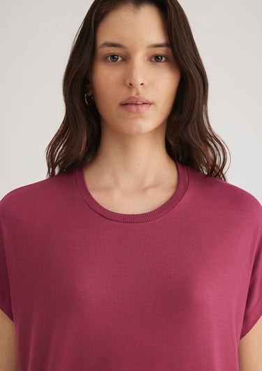  Mavi Bisiklet Yaka Pembe Tişört Regular Fit / Normal Kesim 1611649-70919