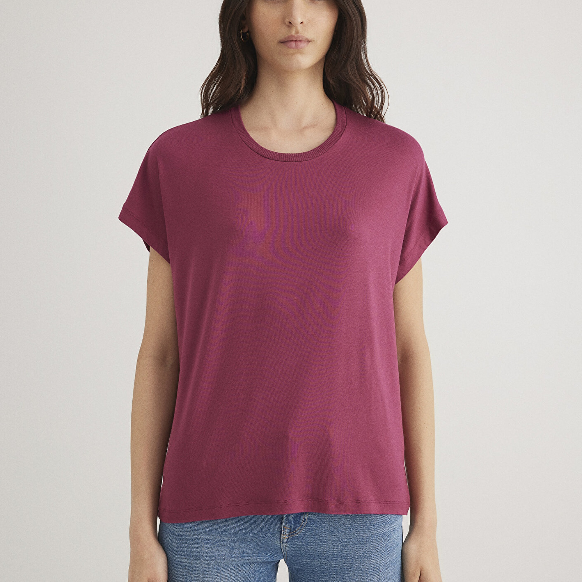 Mavi Bisiklet Yaka Pembe Tişört Regular Fit / Normal Kesim 1611649-70919